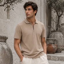 Tricou pentru bărbați - ANTIOCH - Riviera KNIT - Taupe