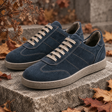 Pantofi bărbătești din piele - Baxter - Bleumarin Velur