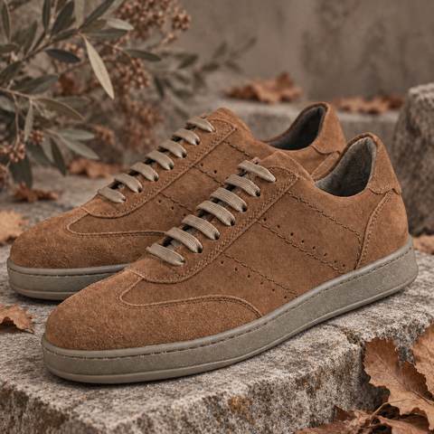 Pantofi bărbătești din piele - Baxter - Maro Cognac Velur