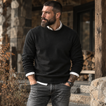 Pulover pentru bărbați - CHESTER VelvetCOTTON™ - Negru