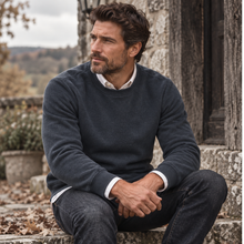 Pulover pentru bărbați - CHESTER VelvetCOTTON™ - Gri plumb