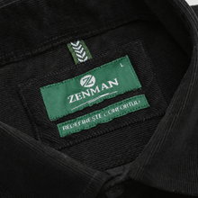Cămașă din raiat fin - ZENMAN RoyalTOUCH™ - Corduroy EDITION - Negru Absolut
