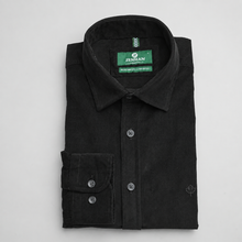Cămașă din raiat fin - ZENMAN RoyalTOUCH™ - Corduroy EDITION - Negru Absolut