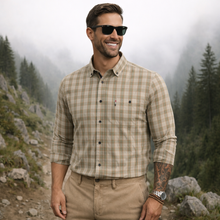 Cămașă pentru bărbați - Como - Bej cu verde