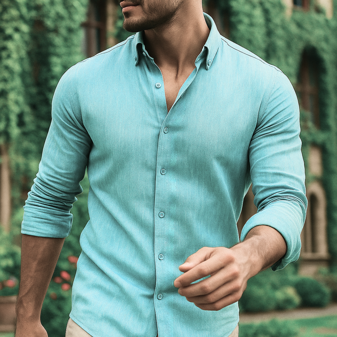 Cămașă Confex din in - Premium DeLuxe - Verde menta