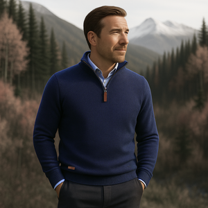 Pulover pentru bărbați - Nordic - Bleumarin Azur
