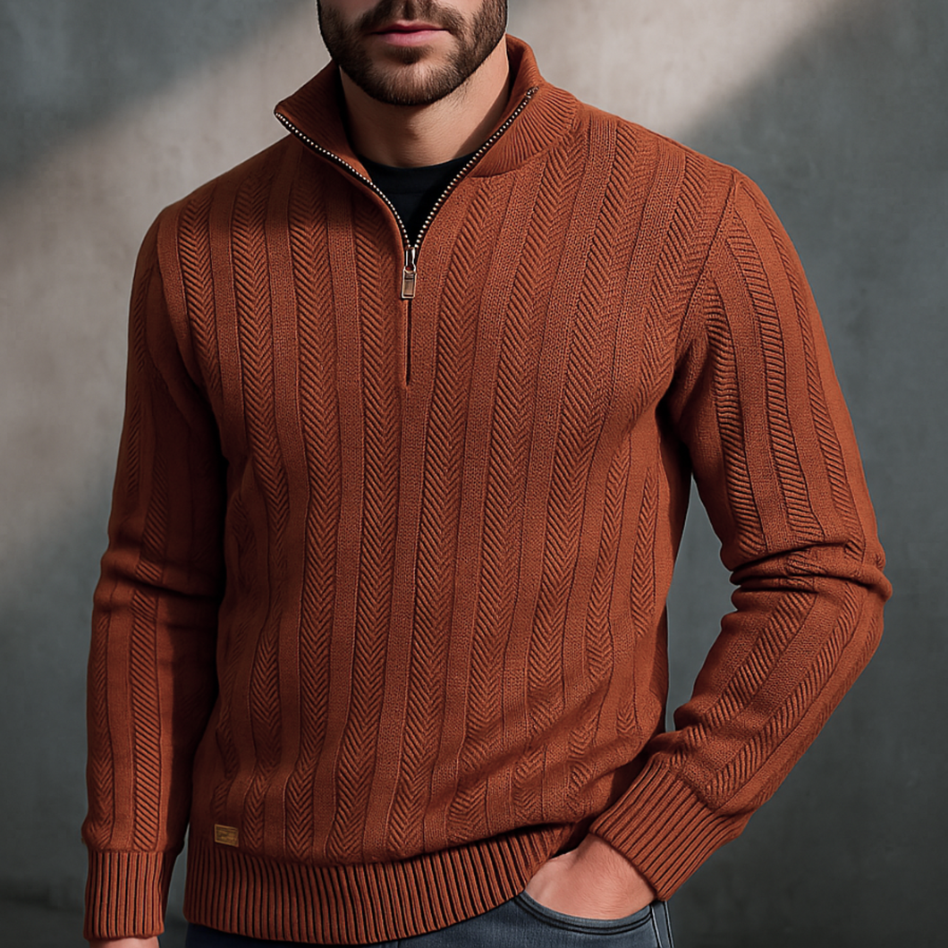 Pulover  pentru bărbați - Imperial - Cărămiziu - SlimFIT