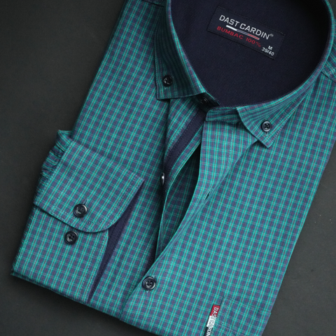 Cămașă pentru bărbați - Napoli - Turcoaz cu albastru și roșu