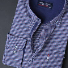 Cămașă pentru bărbați - Vladimir - Albastru cu roșu