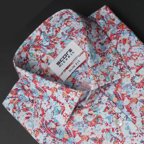 Cămașă Score - Super-Slim - Forme florale - Multicolor - M6