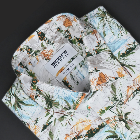Cămașă Score - Super-Slim - Forme florale - Multicolor - M7
