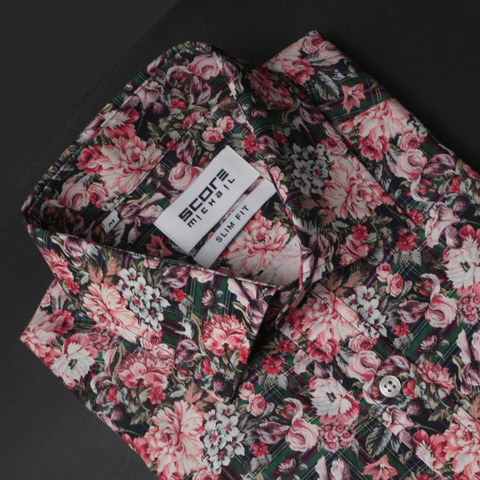 Cămașă Score - Super-Slim - Forme florale - Multicolor - M10