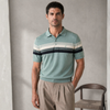 Tricou Polo pentru bărbați - ARES - CAPRI - Verde pal cu bleumarin și bej