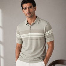 Tricou Polo pentru bărbați - ARES - BALI - Taupe cu alb