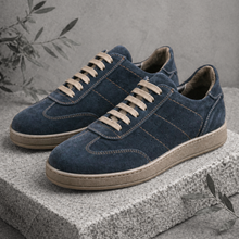 Pantofi bărbătești din piele - Baxter - Bleumarin Velur