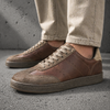 Pantofi bărbătești din piele - Baxter - Maro tucson cu bej velur