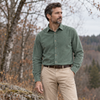 Cămașă din raiat fin - ZENMAN RoyalTOUCH™ - Corduroy EDITION - Verde Salvie