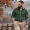 Cămașă din raiat fin - ZENMAN RoyalTOUCH™ - Corduroy EDITION - Verde Smarald