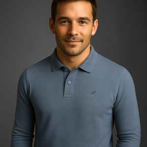 Tricou cu mânecă lungă pentru bărbați - Ares - Urban POLO - Gri petrol