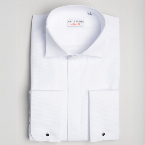 Cămașă elegantă cu guler pentru papion - Albă - Grazzie Filipeti