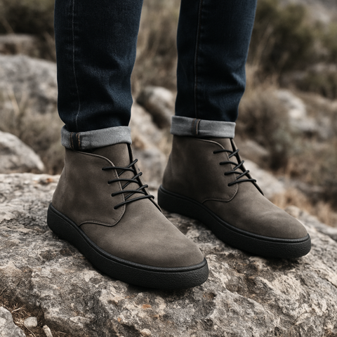 Ghete piele naturală - NOMAD - Taupe