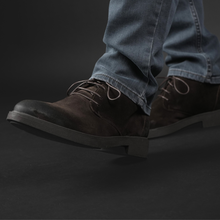 Ghete piele naturală velur  - Tucson - Maro WAX EFFECT