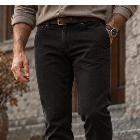Pantaloni bărbătești din raiat fin NEVADA Heritage™ – Croi Clasic - Negru