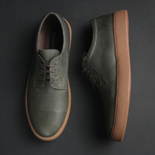 Pantofi bărbătești din piele - Nujabes - Verde Olive