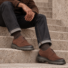 Pantofi bărbătești din piele - ZENMAN UltraLIGHT - Maro Cognac Velur