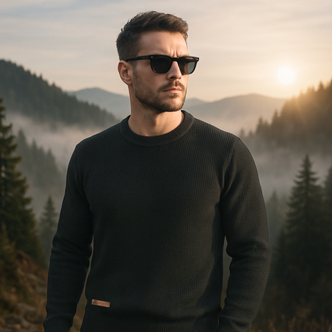 Pulover pentru bărbați - MONTANA - Negru