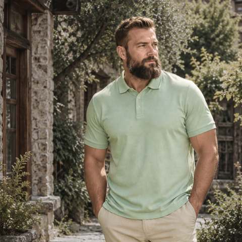 Tricou pentru bărbați - RUGATCHI - Waffle+ - Verde salvie