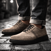 Pantofi bărbătești din piele - Urban FLEX - Bej Velur