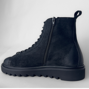 Ghete piele naturală velur - Kombat - Negru