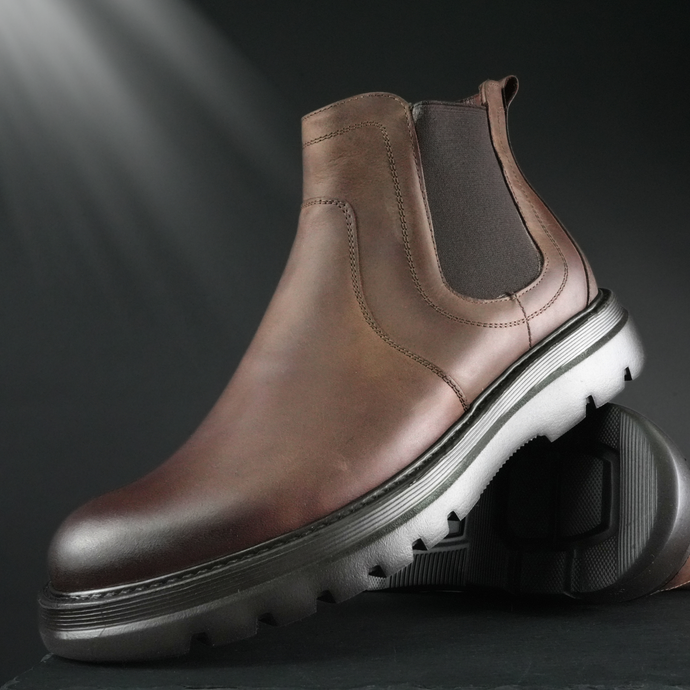 Ghete piele naturală - York - Maro antichizat