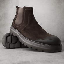 Ghete piele naturală velur - York - Maro