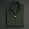 Pulover bărbătesc Premium Zip-UP - Verde închis