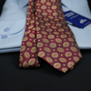 a close up of a tie on a shirt