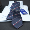 a close up of a tie on a table