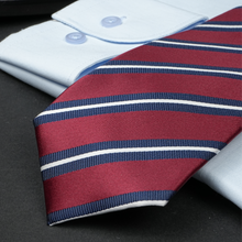 a close up of a tie on a table