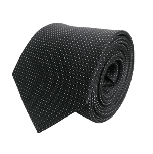 Cravată Ares - Negru cu puncte albe