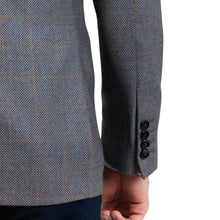 Sacou Confex - Slim-Fit - Gri cu carouri galbene