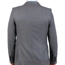 Sacou Confex - Slim-Fit - Gri cu carouri galbene