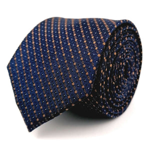 Cravata Ares - Bleumarin cu puncte maro