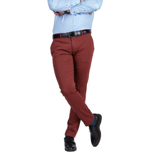 Pantaloni casual bărbați Confex - Caramiziu