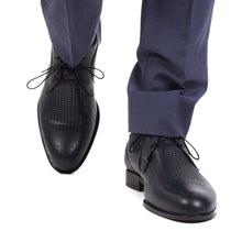 Pantofi barbatesti din piele - Laser Beam - Bleumarin