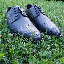 Pantofi barbatesti din piele - Oxford - Bleumarin