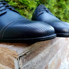 Pantofi barbatesti din piele - Oxford - Bleumarin