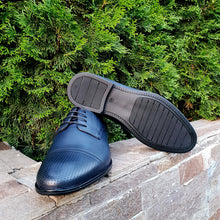 Pantofi barbatesti din piele - Oxford - Bleumarin