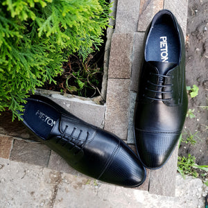 Pantofi barbatesti din piele - Oxford - Negru
