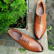 Pantofi barbatesti din piele - Dor De Bucovina - Maro Cognac